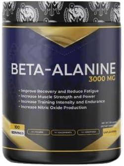 Beta-Alanine Powder Supplements | 100 Servings | Unflavored | Pure, Non-GMO, Gluten Free|