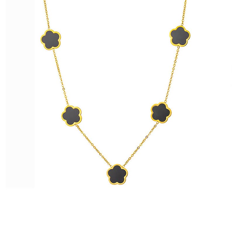 OSIRIDEH2 18K Gold Plated Four Leaf Clover Necklace For Women Four Leaf Clover Necklace Flower Lucky Pendant Dainty Jewelry