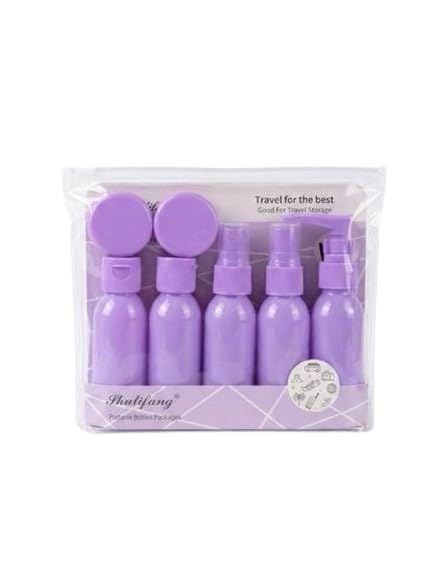 JoJo's portable cosmetic bottles, empty bottle with spray pump and storage bag-B29 (purple)