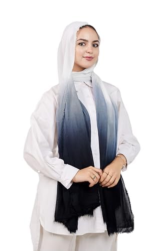 Signature Timeless Luxury Ultra Soft Breathable Pure Cotton Gradient Veil With Elegant Smooth Finish Navy Blue 80x200cm