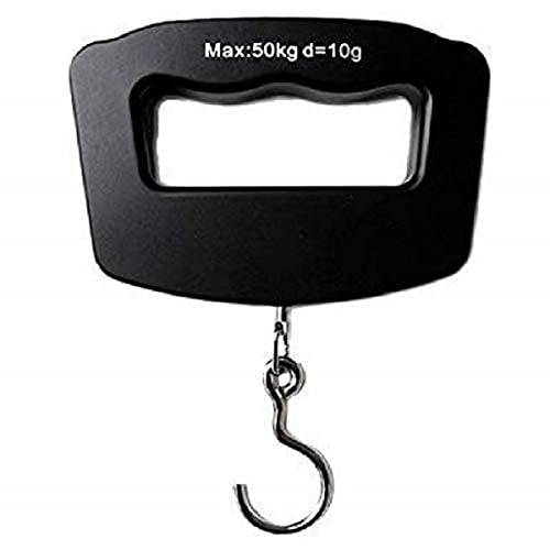 Portable Digital Luggage Scale for Bags and Travel Weight up to 50 Kilograms with LCD Display Metal Hook Lightweight Handy for Trips and Fishing from GENERIC