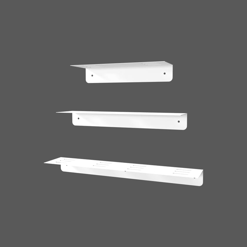 Candella Trio Caddies B 20 Modern Wall-Mounted Bathroom Storage Shelves, White