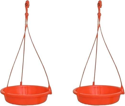 Generic Hanging Bird Feeder, Bath Tray, Great for Outdoor, Backyard, Garden, Porch, Grill Fence (Large, Pack of 2) (White)