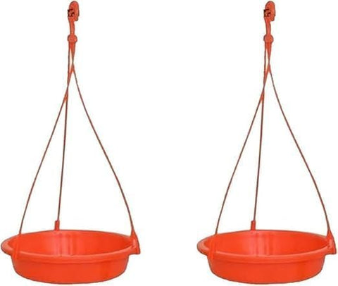 Generic Hanging Bird Feeder, Bath Tray, Great for Outdoor, Backyard, Garden, Porch, Grill Fence (Large, Pack of 2) (White)