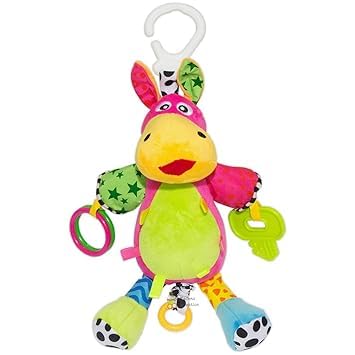 Soft Stuffed Plush Baby Toys - Hanging Clip on Musical Teether Soft Toy - (Multicolor) (Little Horse)
