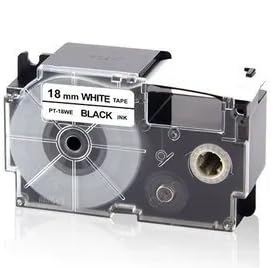 Compatible Tapes 18mm Black on white PT-18WE Label Tape Cartridge for EZ Label Printer-Casio