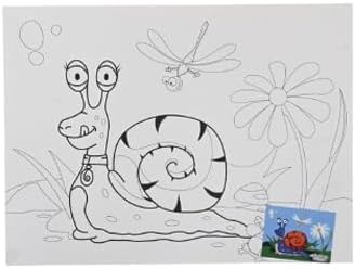 Keep Smiling Rose and Snail Shapes Canvas Drawing Board Kids, 30 cm x 40 cm Size