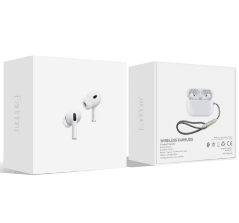 Earldoom TWS23 Pro 2 Gen 2 True Wireless Earbuds with Magnetic Charging Case, Advanced ANC/ENC Noise Cancellation, Smart Charging Case Bluetooth 5.4 ENC Headphones and Mics, White