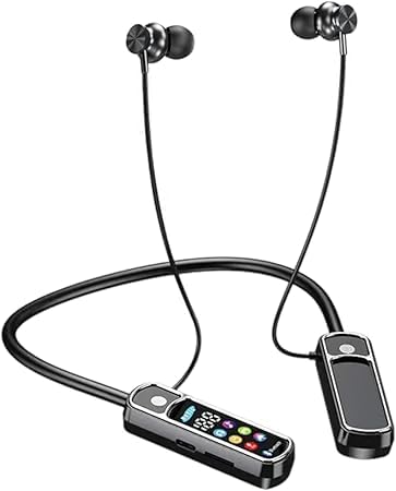 Neckband bluetooth headphones Magnetic Sports Earphone, Digital LED screen, Necklace, ASAP Charge, around the neck earbuds, Trebles Strong Shock, Heavy Bass, Type-C Fast Charging (JR-120, Black)