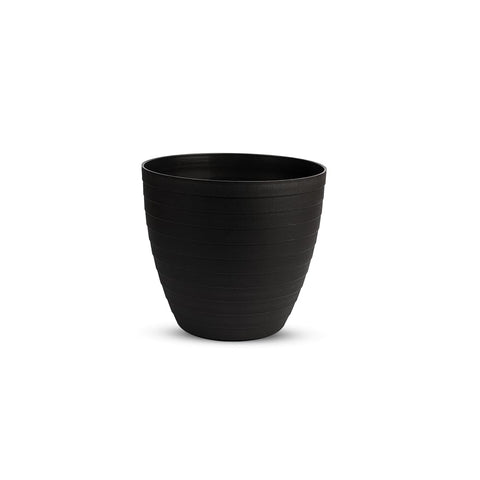 Plastic Flower Pot – 19 cm Black – BPA-Free Lightweight Planter for Real or Artificial Plants – Made in Spain