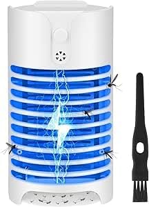 Electronic Bug Zapper, Necomi Mosquito Killer, Light Sensing Mosquito Zapper Plug in with UV LED Lamp, Powerful Fly Zapper, Insect Trap Lamp for Indoor (White - 1Pack)