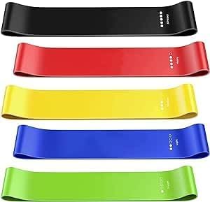 TRUE FIT®100% latex resistance band, elastic straps for strength training, gym loop bands, CrossFit training, elastic stretch rope for yoga, hip workout equipment, set of 5 pieces.