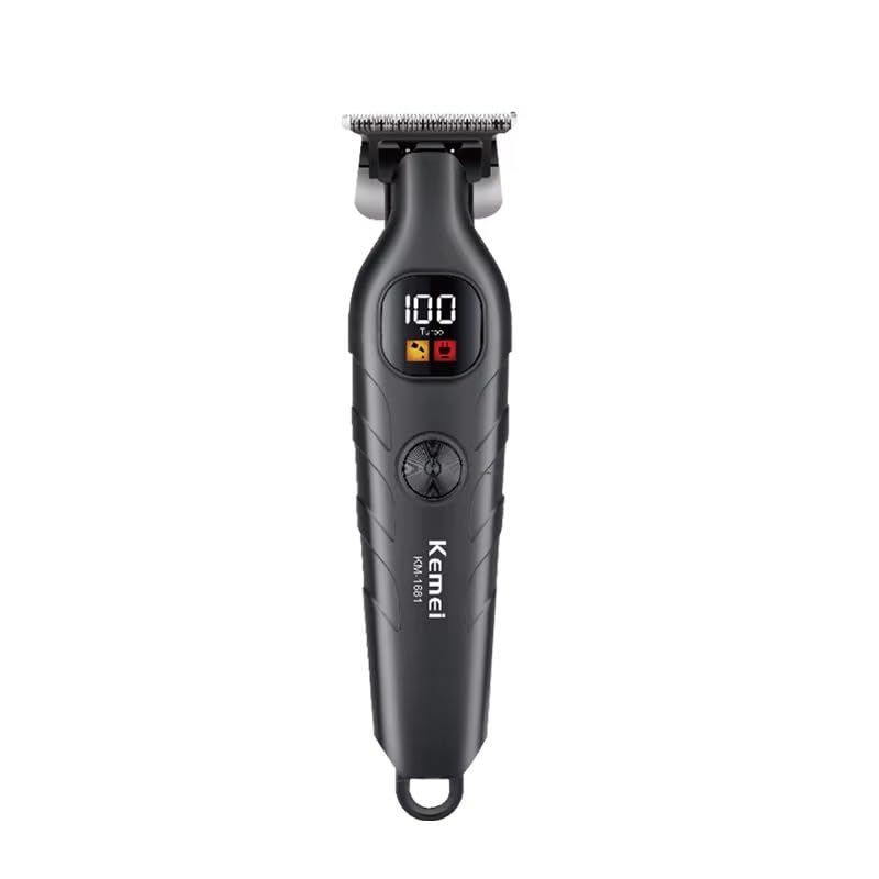 KM-1681 Professional Electric Hair Clipper, Stainless Steel Blade, LCD Display, 7000 RPM, Type-C, ABS Body