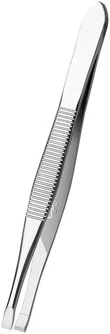 LIK Tweezer Stainless Steel Slant Tweezer -Silver