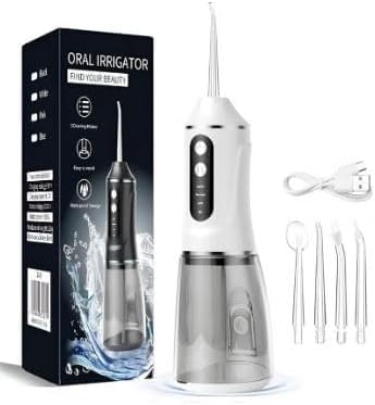 Water Flosser Cordless Portable Water Flosser Electric Water Flosser with 3 Cleaning Modes IPX7 Waterproof 4 Replaceable Tips USB Charging Port