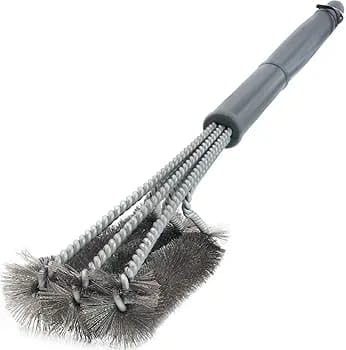 BBQ Grill Cleaning Brush with Scraper, Heavy Duty Stainless Steel Bristles, 3-in-1 Grill Cleaner Tool with Long Handle