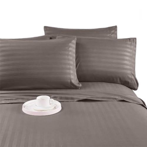Snooze Striped Flat Bed Sheet set 2pcs, Bed sheet 160 * 235 cm+Free Pillowcase, Silver