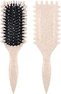 Double Hair Brush For Styling And Root Lifting With Pointed Tip For Sectioning Hair - Off White