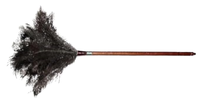MySouqEg Ostrich Feather Duster, Natural Feather Brush for Dust Cleaning, Wooden Handle, 50cm (1)