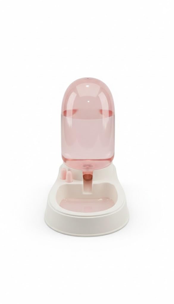 Nunbell Water Dispenser for Pets, Non-Automatic, Pink and White