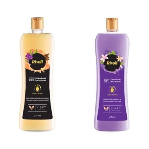 Rivoli Shower Gel Black 1Ltr and Rivoli Shower Gel Purple 1Ltr