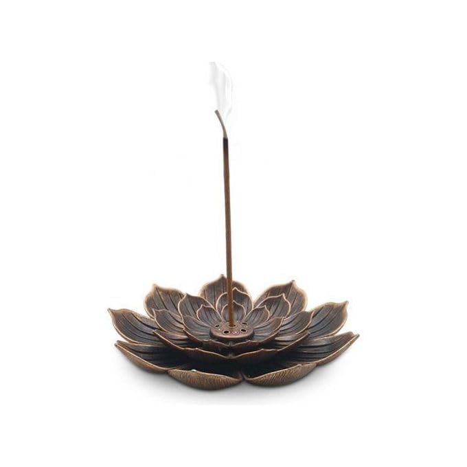 Brass Incense Burner Rose Design for Oud and Stick Incense Elegant Home Decor Aromatic Copper Holder Ideal for Living Room Office or Prayer Space