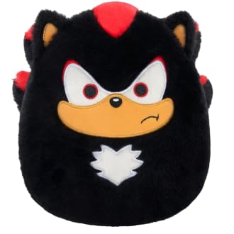 Jazwares - Squishmallows - Fuzz-A-Mallows Games: SEGA - Sonic the Hedgehog - Shadow (8 Inch) (SQSG00330)