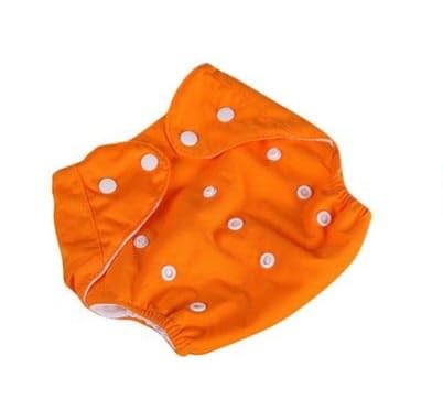 Washable and Adjustable Baby Cloth Diapers (2 Count) - Eco-Friendly Reusable Diapers - Babymammstown.Store (Orange)