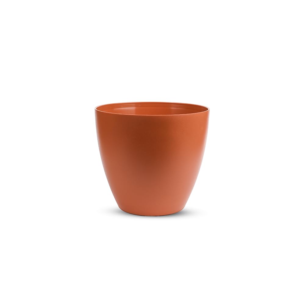 Orange Plastic Plant Pot – 16 cm – BPA Free Flower Planter for Indoor & Outdoor Use – Lightweight, Durable & Easy to Clean – Made in Spain