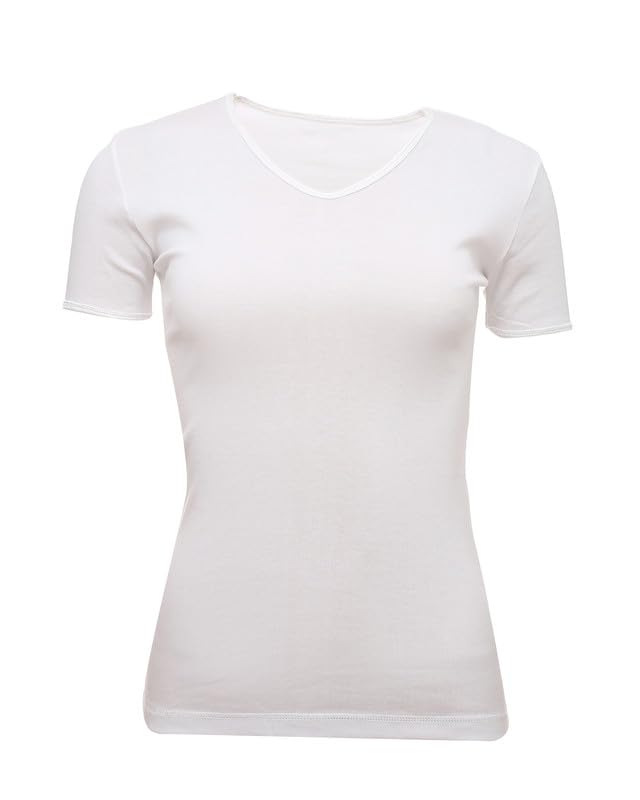C&K Cotton Half Sleeves Embroidered Satin Undershirt for Women
