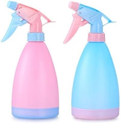 2PCS Large Plastic Plant Water Spray Bottle, 500ml Empty Spray Bottle for Cleaning Watering Gardening Plants (Pink, Blue)