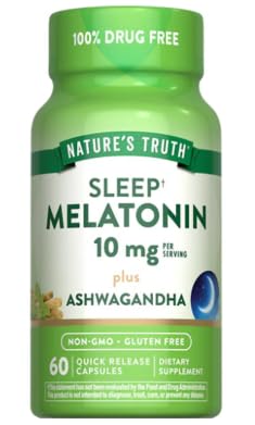 Premium Vital Melatonin 10mg with Ashwagandha - 60 Capsules - with Practical Pill Box - Sleep & Mood Rhythm Matrix - Night Shield - Non-GMO - Pure Relaxation Integrity