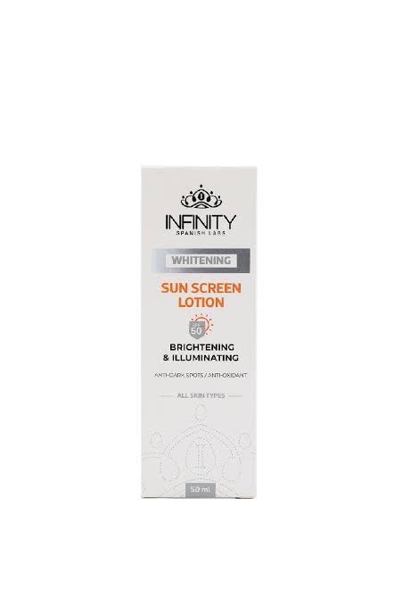 Infinity Spanish Labs Whitening Sunscreen Cream, SPF 50+, Anti Dark Spot & Antioxidant, Brightening & Brightening, For All Skin Types, 50 ml