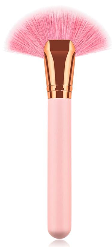 Professional Makeup Brush BIG Fan Brush For Blusher, Bronzer, Highlight -1pc-PINK