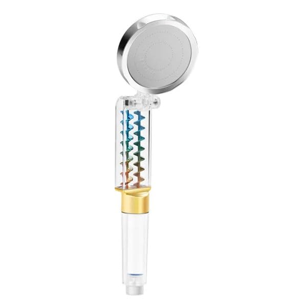 Turbine Shower Head with Fan to Increase Water Pressure (360 Degree Rotation) - Water Purifier Filter and Pause Button, Silver with Fan