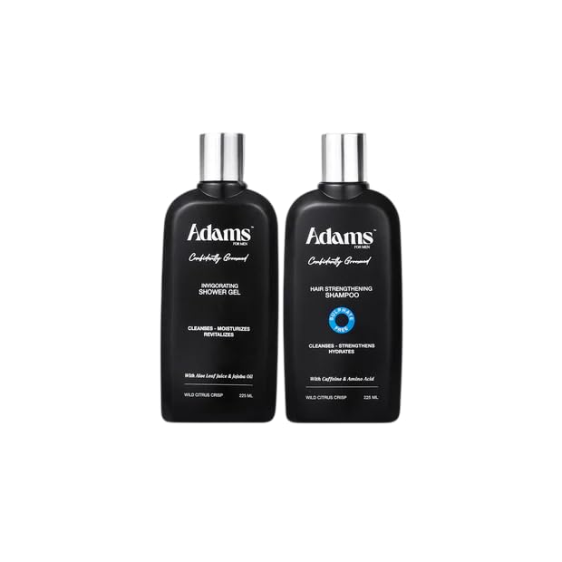 Adams Daily Essentials Shower Gel 250ml and Hair Strengthening Shampoo 250ml Set