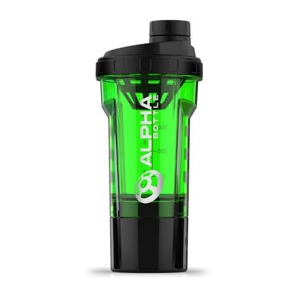 Alpha Designs Bottle 500ml for Protein Powder Shakes, Sports Supplements & Pre Workout Mixer BPA Free - Green