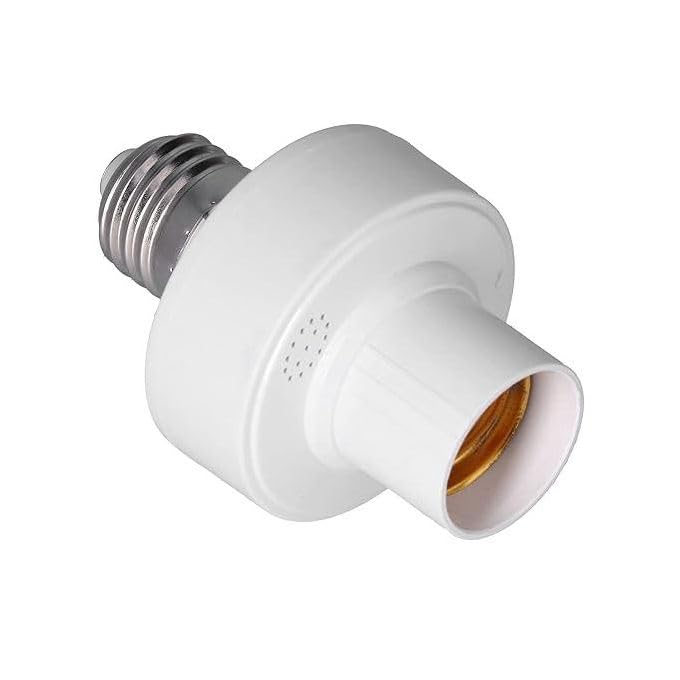 Light and Sound Sensor Lamp Base, Universal E27 Bulb Base, Auto On, Light Field Sounds and Auto Off, No Manual Operation Needed