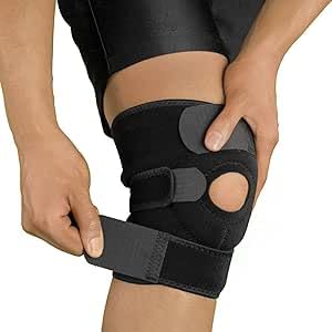 iTeknic Knee Brace with Open Patella Knee Support with Adjustable Strap Extra Thick Breathable Neoprene 1 Pack One Size for ACL PCL LCL MCL Ligaments Arthritis Strains Sprains Post-Surgery Recovery