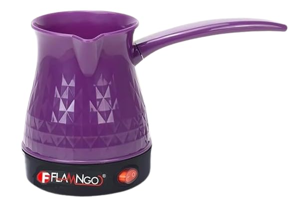 Electric Turkish Coffee Pot - 350W, 0.5L Capacity (5 Cups), Fast Heating with Dual Protection System, Practical Design for Kitchen, Office, Trip (Mauve)