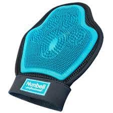 Nunbell Pet Washing and Grooming Hand Glove, Blue, Tool for Dogs and Cats.