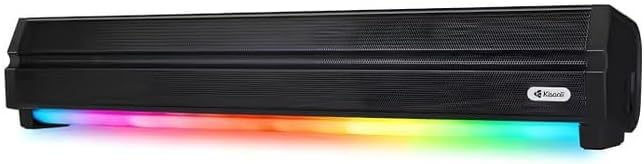 kisonli Soundbar Music Speaker LED-802 RGB Speaker, 5W Sound Output, 5 Hours Battery, Type-C Charging, Black