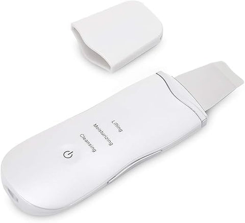 Portable Blackhead Removal Ultrasonic Facial Cleaner Rechargeable Face Skin Scrubber Cleaning Skin Peeling Extractor White