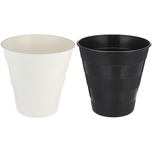 Trash Can, Suitable for Household Kitchen Without Cover DDBB (Color : White, Size : Small) + Plastic waste container - black.