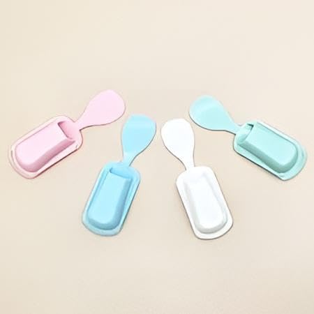 Wheat Straw Spoon Holder - Eco-friendly plastic utensil rest with strong suction cup for rice cookers and ceramic surfaces, random colors pack of 4 pieces, healthy durable kitchen accessory.