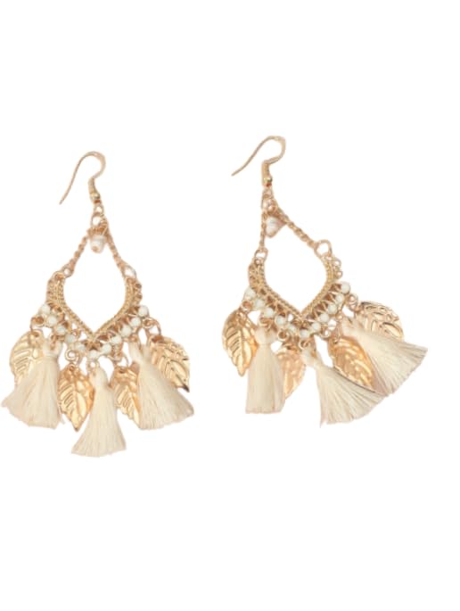 Luxury Bohemian Earrings for Women | Unique Design Set with Faux Feather and Hand Embellished Threads | Light, Elegant, Sexy for a Freedom and Feminine Look