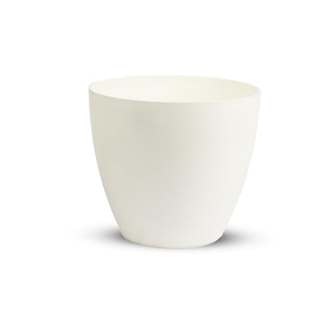 Plastic Flower Pot – 19 cm White – BPA-Free Lightweight Decorative Planter for Indoor & Outdoor Use – Made in Spain