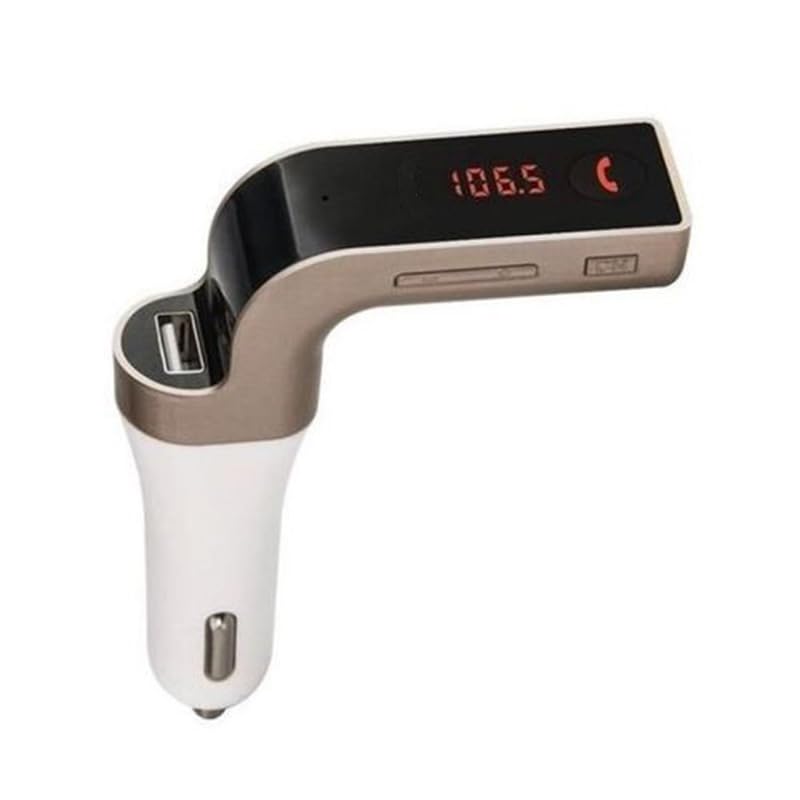 KaberMisr G-7 FM Transmitter and MP3 Player for Cars, with USB Port and Charger, 4 in 1 Car Bluetooth FM Transmitter (Gold G7, Code:9061)