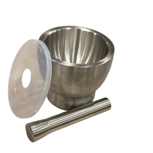 Next Store 18/10 Stainless Steel Kitchen Mortar – Anti-Rust Premium Quality Garlic & Spice Preparation – Durable & Modern Design for Long Lasting