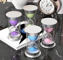 Transparent Silver Hourglass Hourglass Sand Time, Multicolor 20, 30, 45, 60 Minutes (20 Minutes)